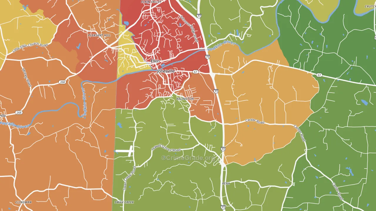 28642, NC Map of Drug-Related Crime Rates