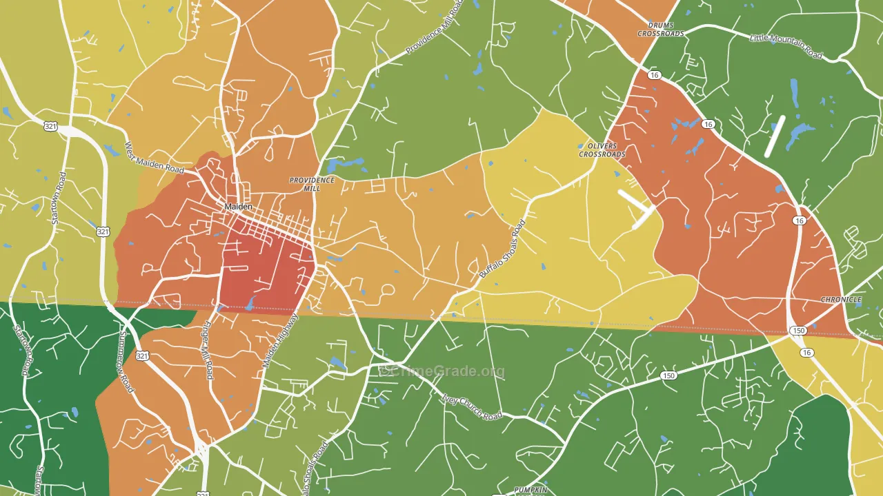 28650, NC Map of Drug-Related Crime Rates