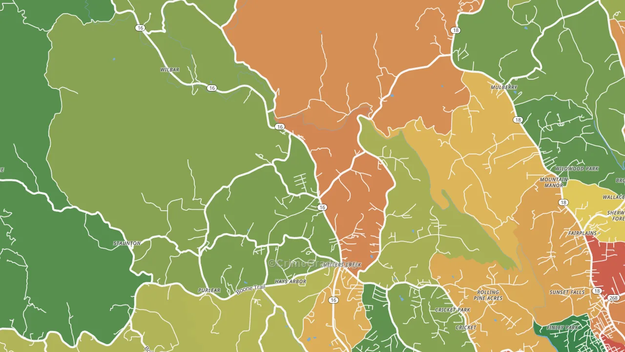 28651, NC Map of Drug-Related Crime Rates