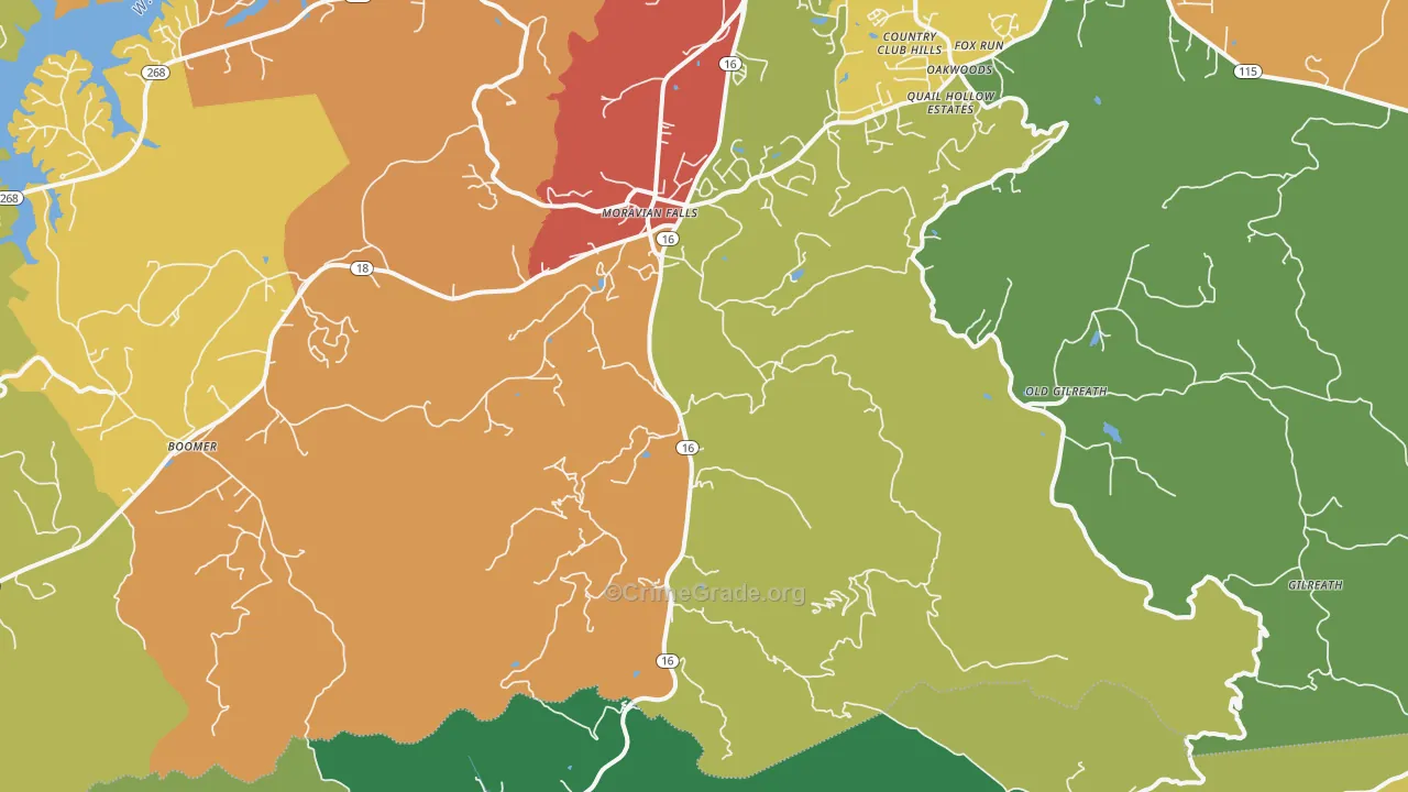 28654, NC Map of Drug-Related Crime Rates