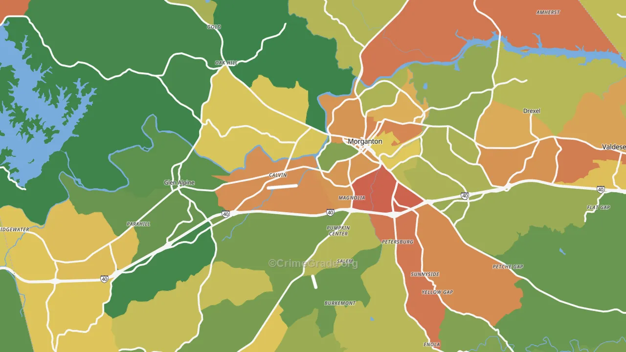 28655, NC Map of Drug-Related Crime Rates