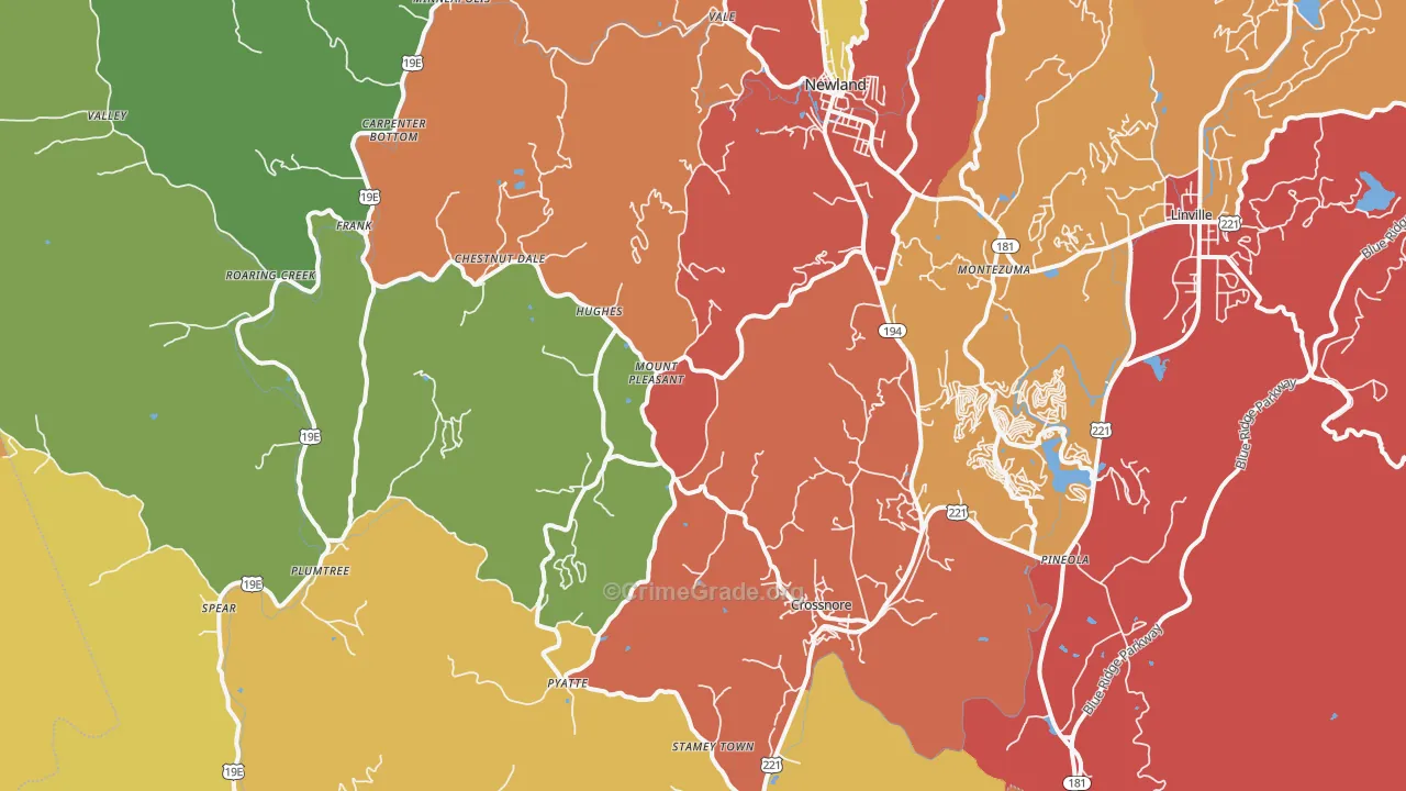 28657, NC Map of Drug-Related Crime Rates