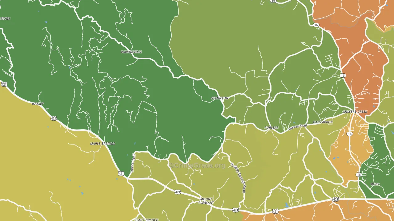 28665, NC Map of Drug-Related Crime Rates
