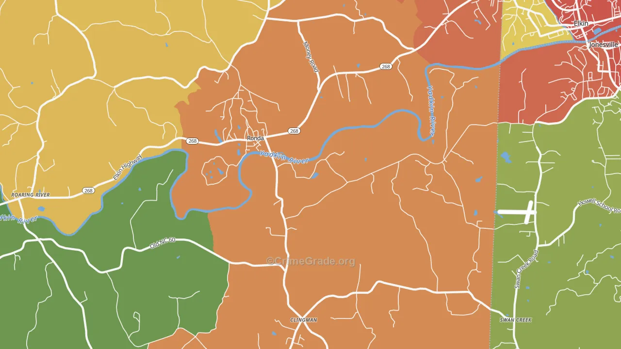 28670, NC Map of Drug-Related Crime Rates