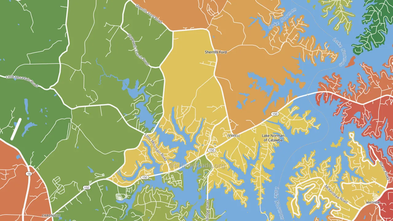 28673, NC Map of Drug-Related Crime Rates