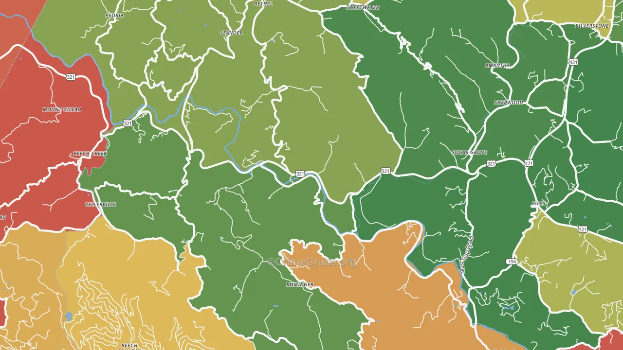 28679, NC Map of Drug-Related Crime Rates