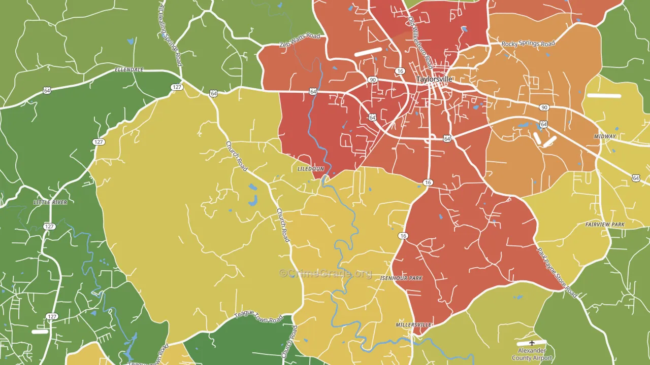 28681, NC Map of Drug-Related Crime Rates