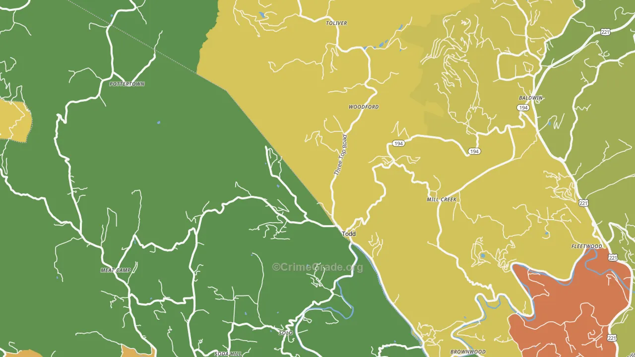 28684, NC Map of Drug-Related Crime Rates