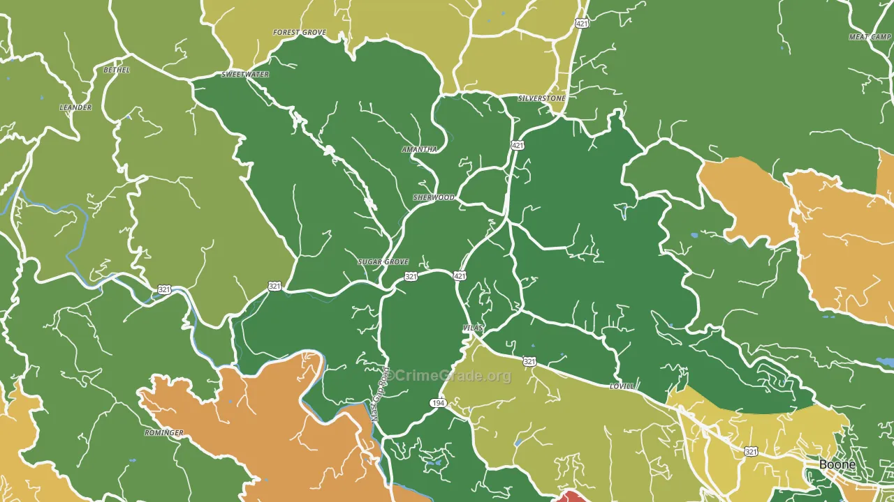28692, NC Map of Drug-Related Crime Rates