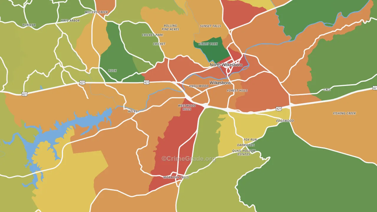 28697, NC Map of Drug-Related Crime Rates