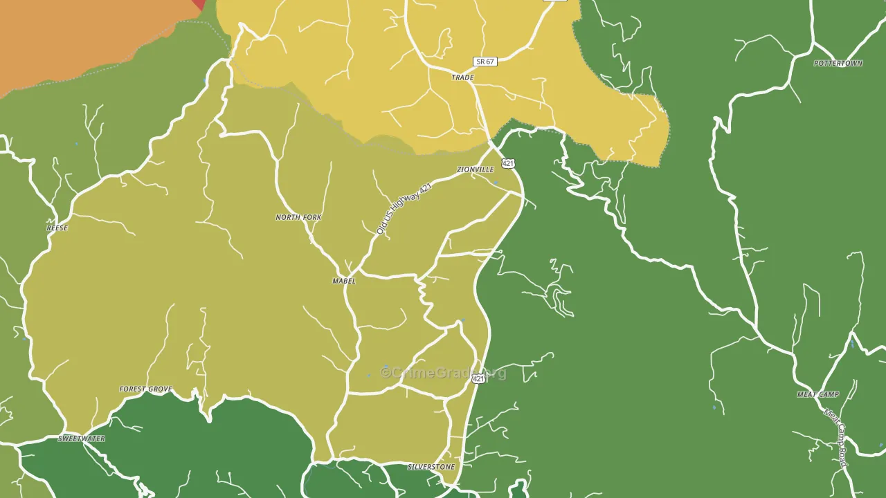 28698, NC Map of Drug-Related Crime Rates