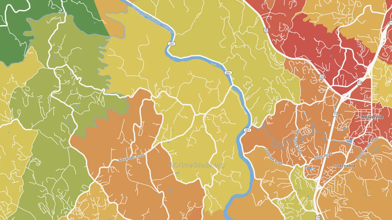 28701, NC Map of Drug-Related Crime Rates