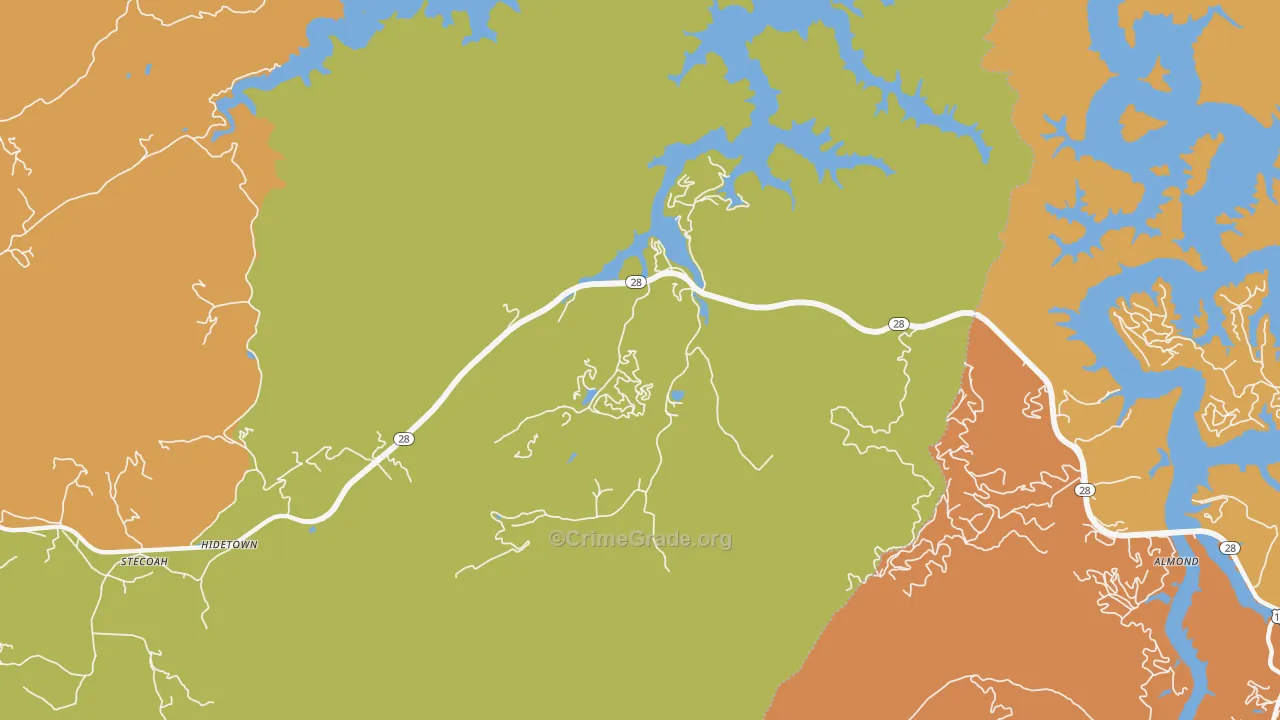 28702, NC Map of Drug-Related Crime Rates