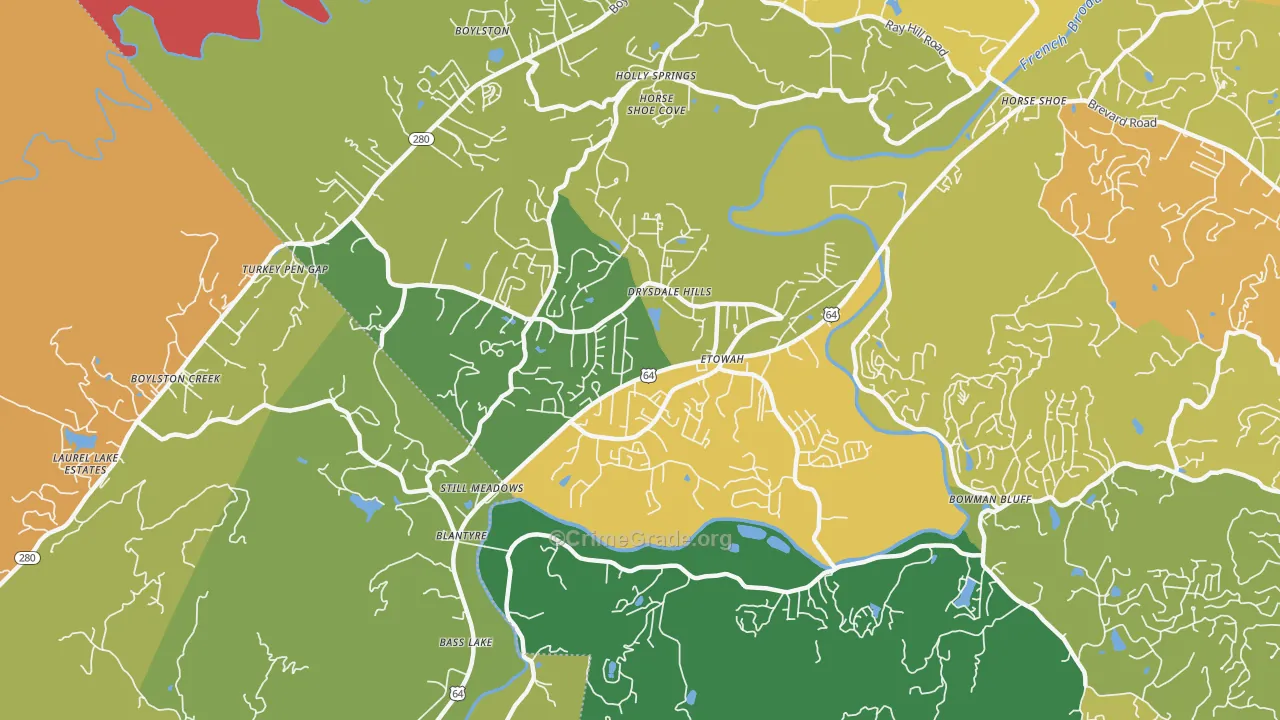 28729, NC Map of Drug-Related Crime Rates