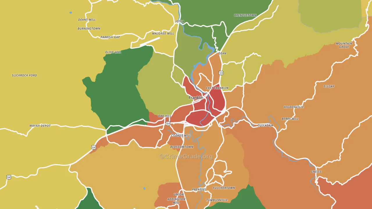 28734, NC Map of Drug-Related Crime Rates