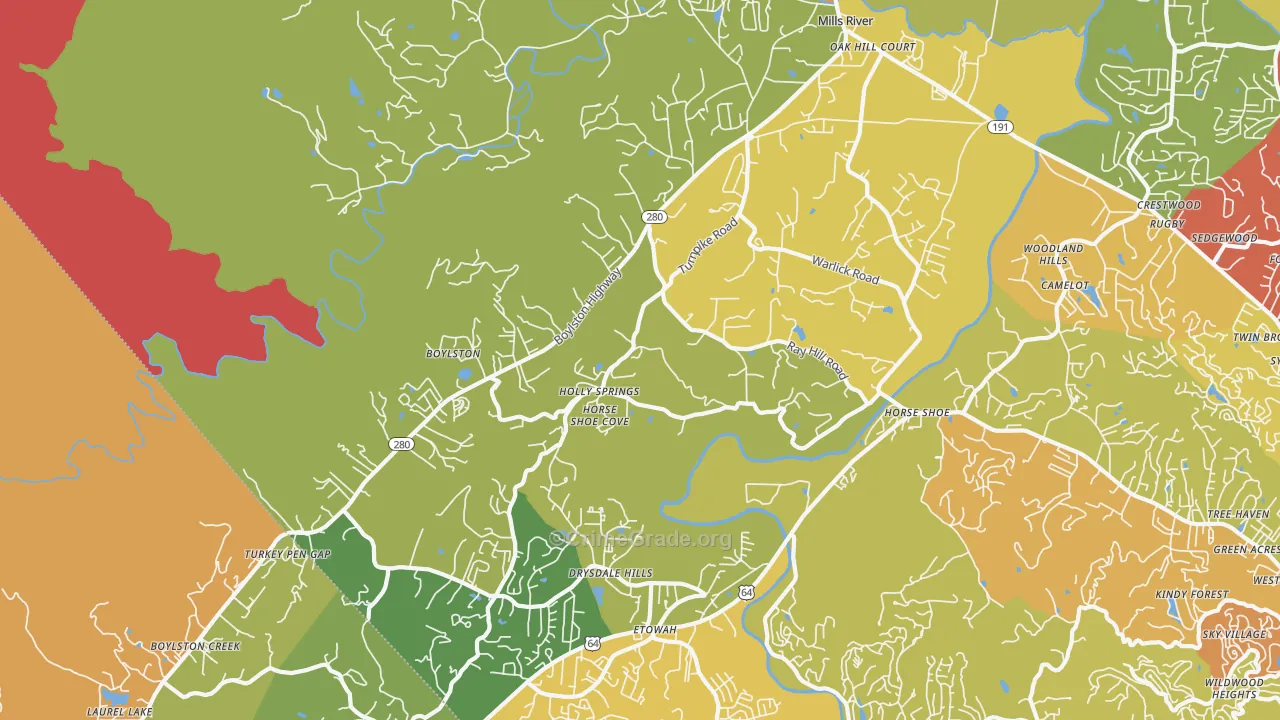 28742, NC Map of Drug-Related Crime Rates