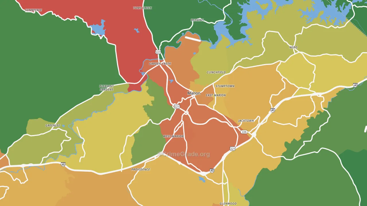 28752, NC Map of Drug-Related Crime Rates