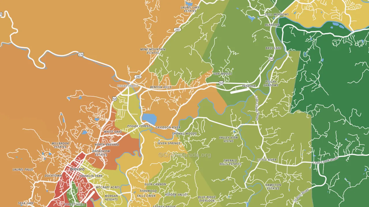 28768, NC Map of Drug-Related Crime Rates