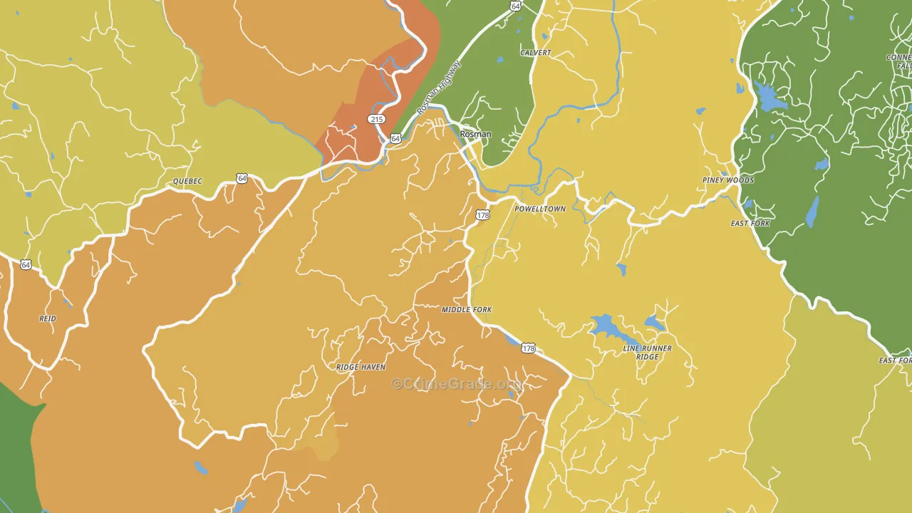 28772, NC Map of Drug-Related Crime Rates