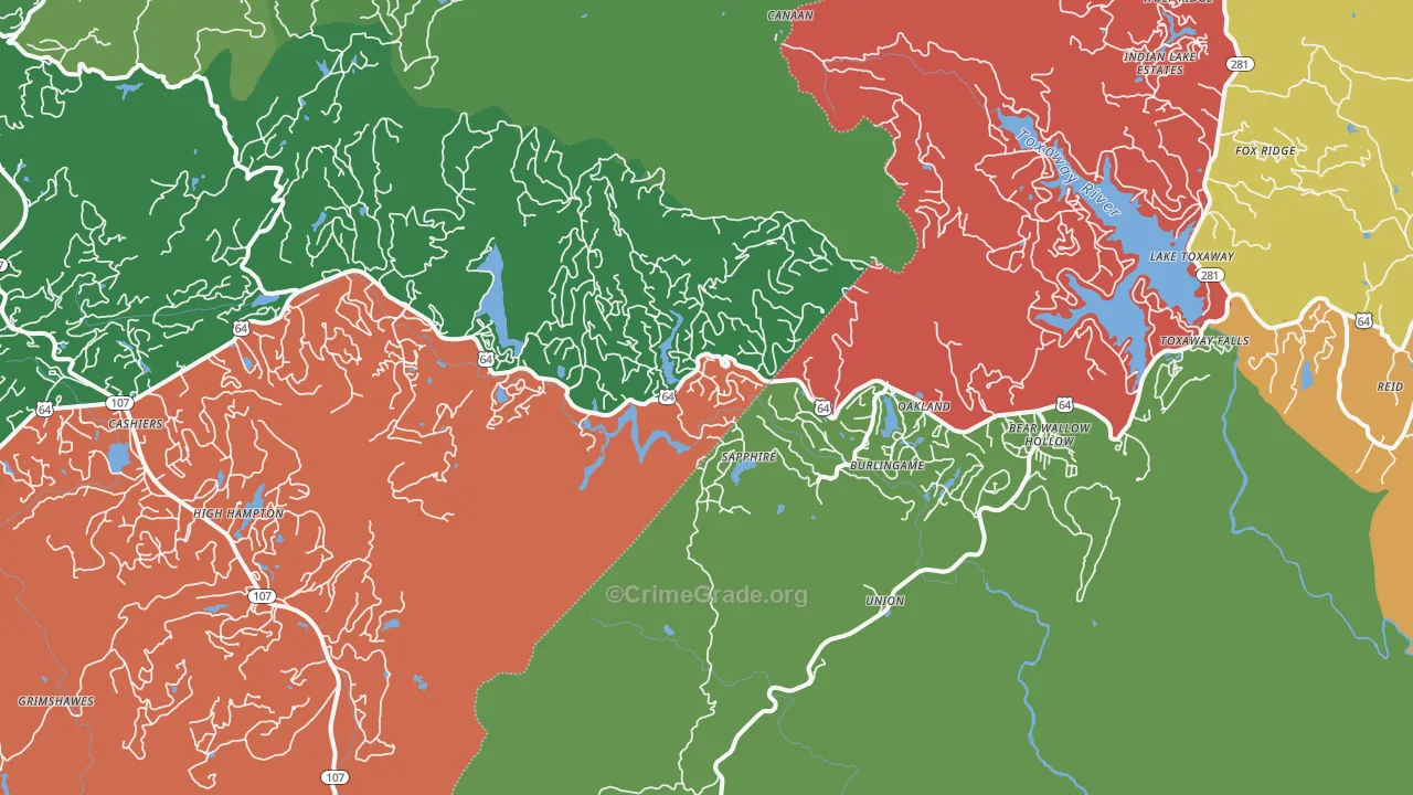 28774, NC Map of Drug-Related Crime Rates