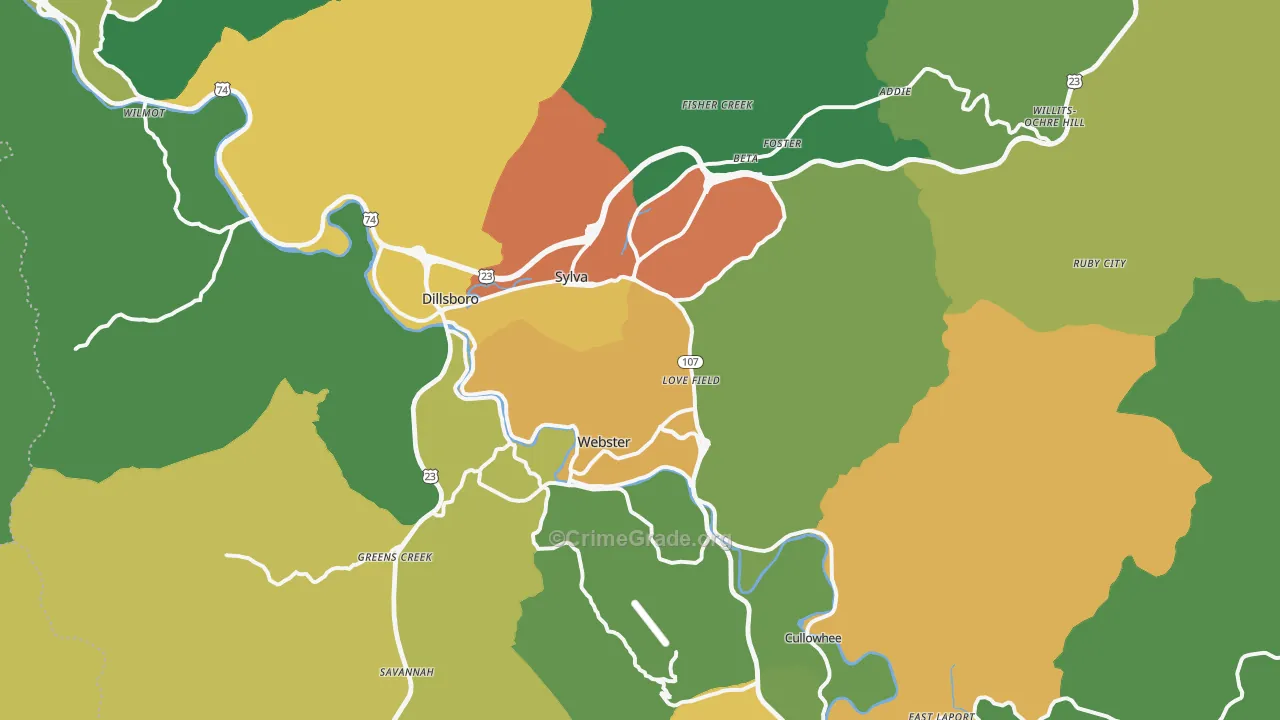28779, NC Map of Drug-Related Crime Rates