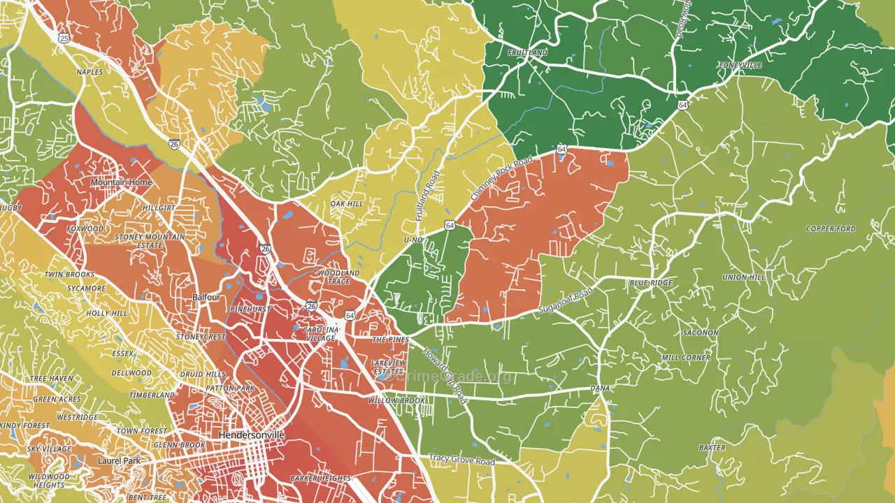 28792, NC Map of Drug-Related Crime Rates