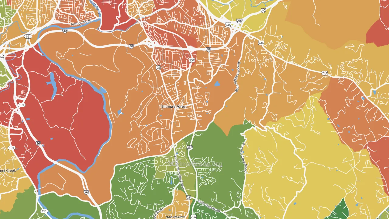 28803, NC Map of Drug-Related Crime Rates