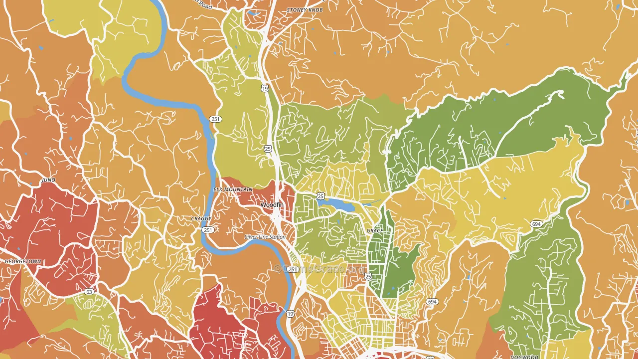 28804, NC Map of Drug-Related Crime Rates