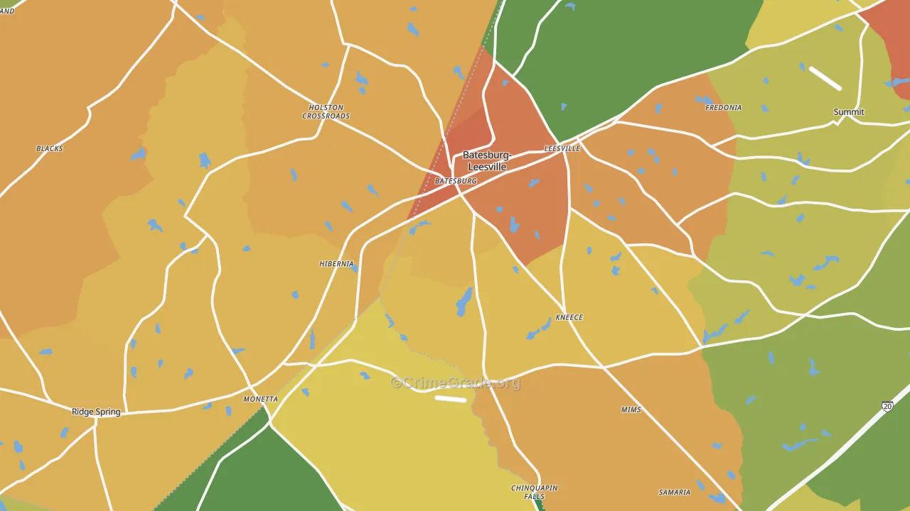 29006, SC Map of Drug-Related Crime Rates