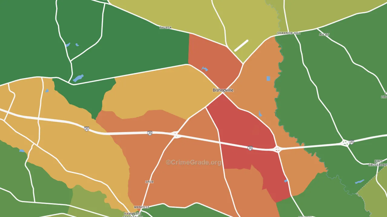29010, SC Map of Drug-Related Crime Rates