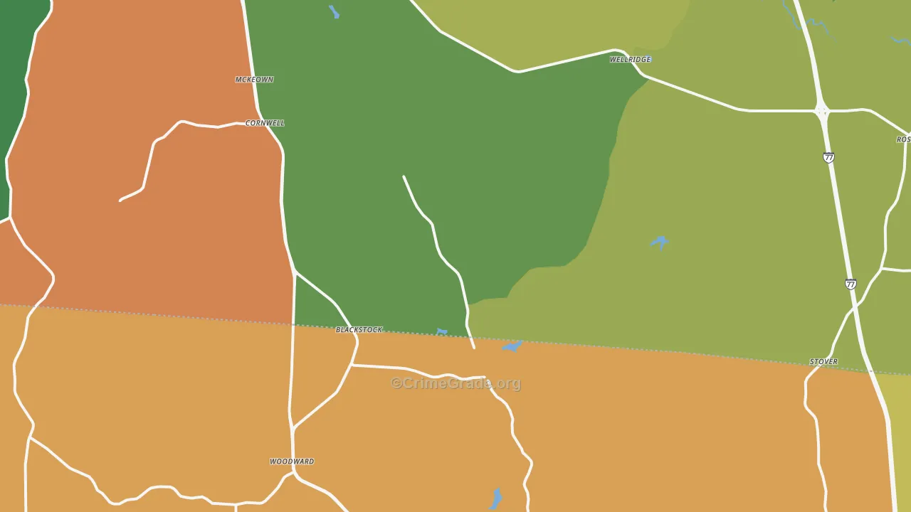 29014, SC Map of Drug-Related Crime Rates