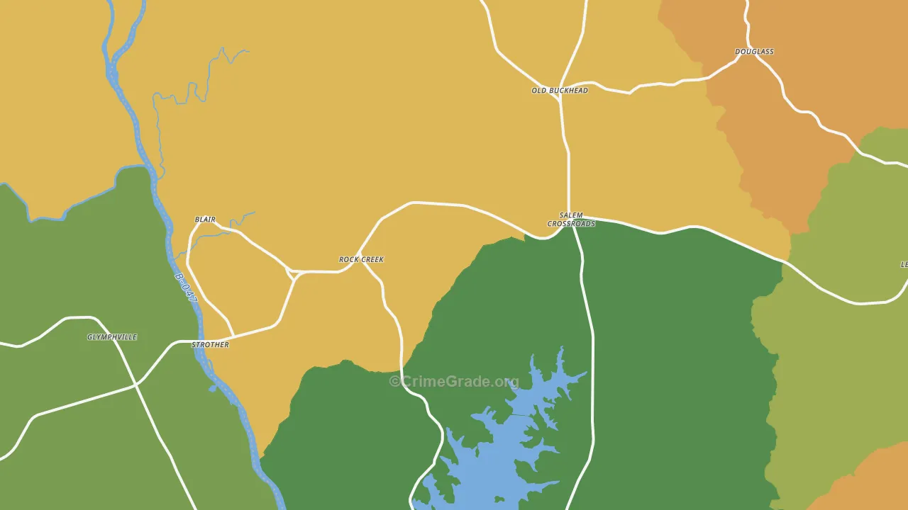 29015, SC Map of Drug-Related Crime Rates