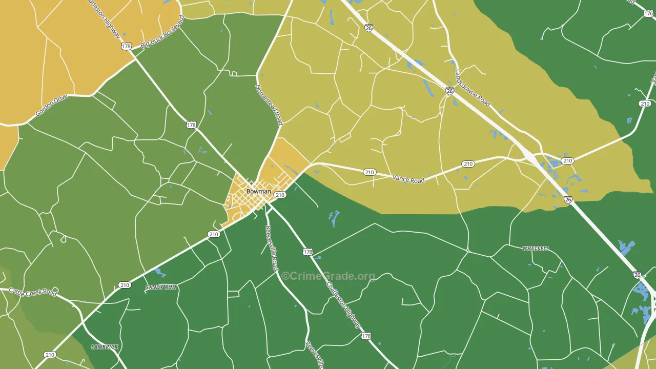 29018, SC Map of Drug-Related Crime Rates