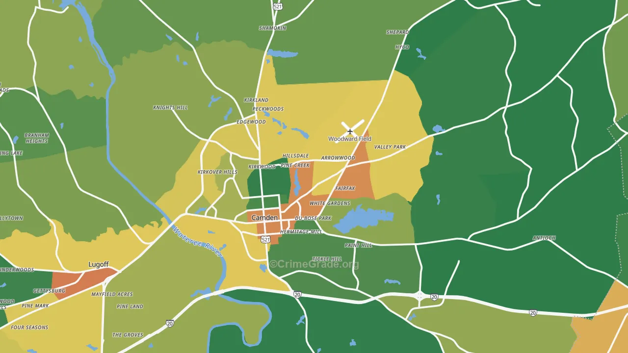 29020, SC Map of Drug-Related Crime Rates