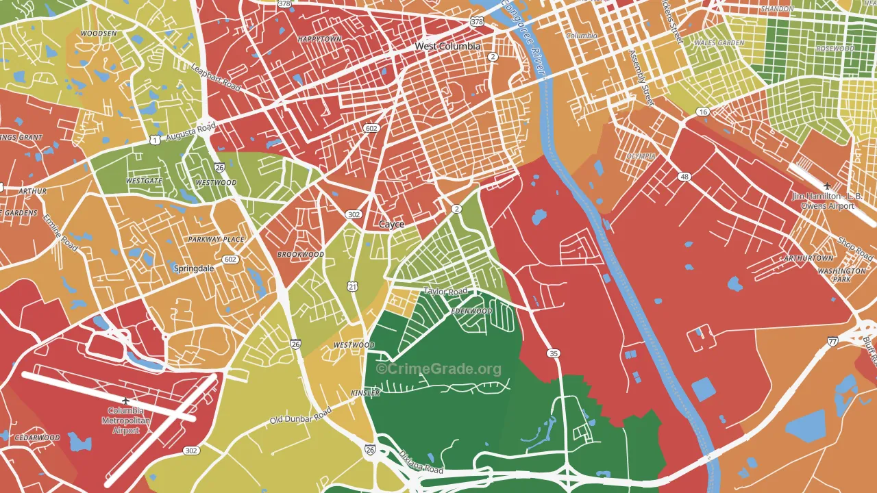 29033, SC Map of Drug-Related Crime Rates