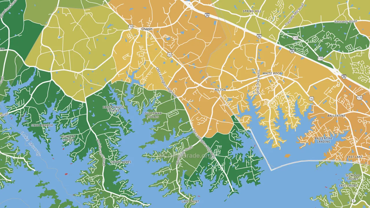 29036, SC Map of Drug-Related Crime Rates