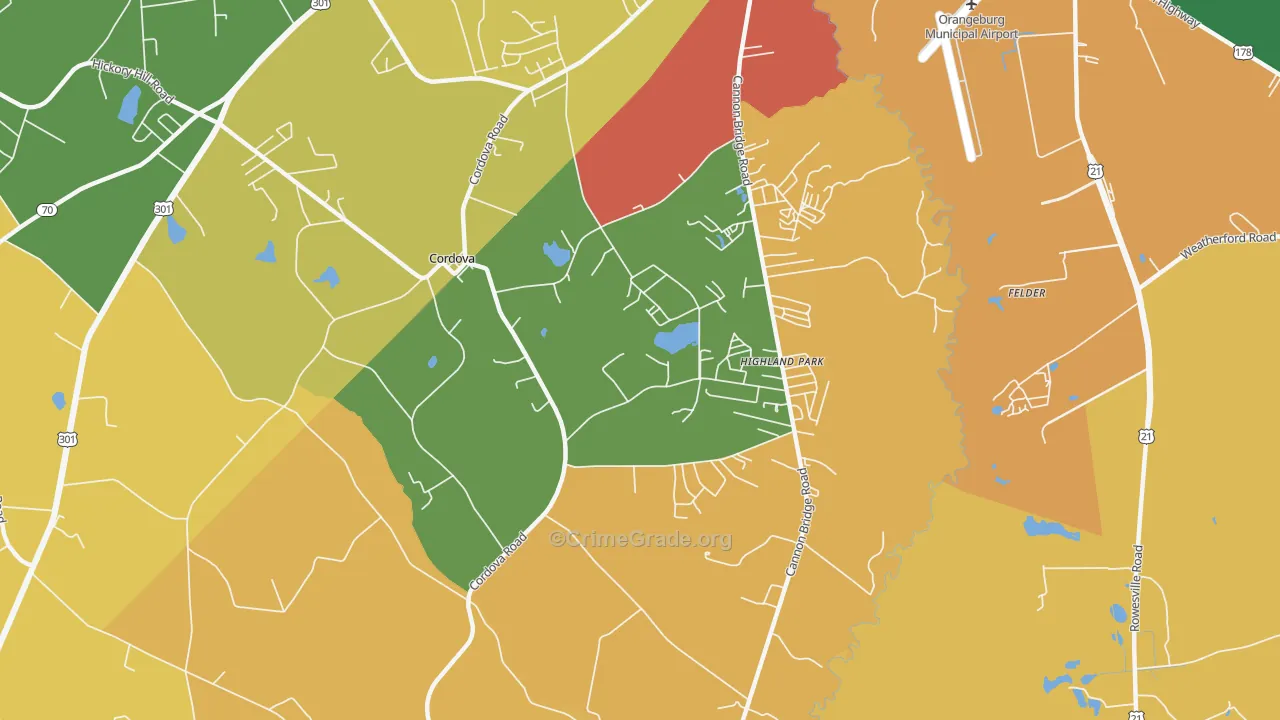 29039, SC Map of Drug-Related Crime Rates