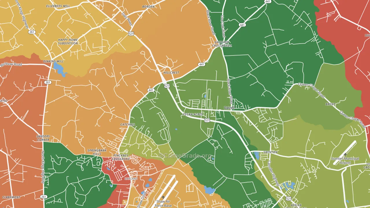 29040, SC Map of Drug-Related Crime Rates