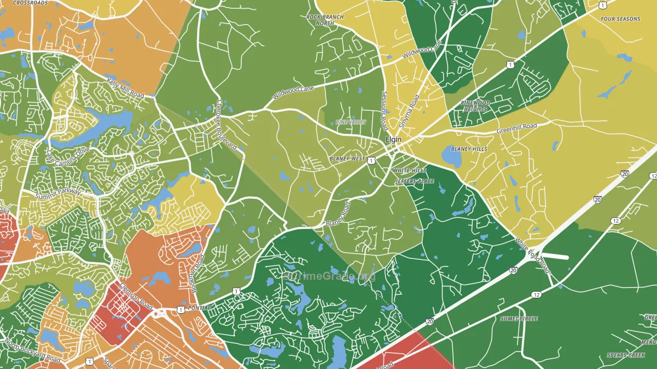 29045, SC Map of Drug-Related Crime Rates