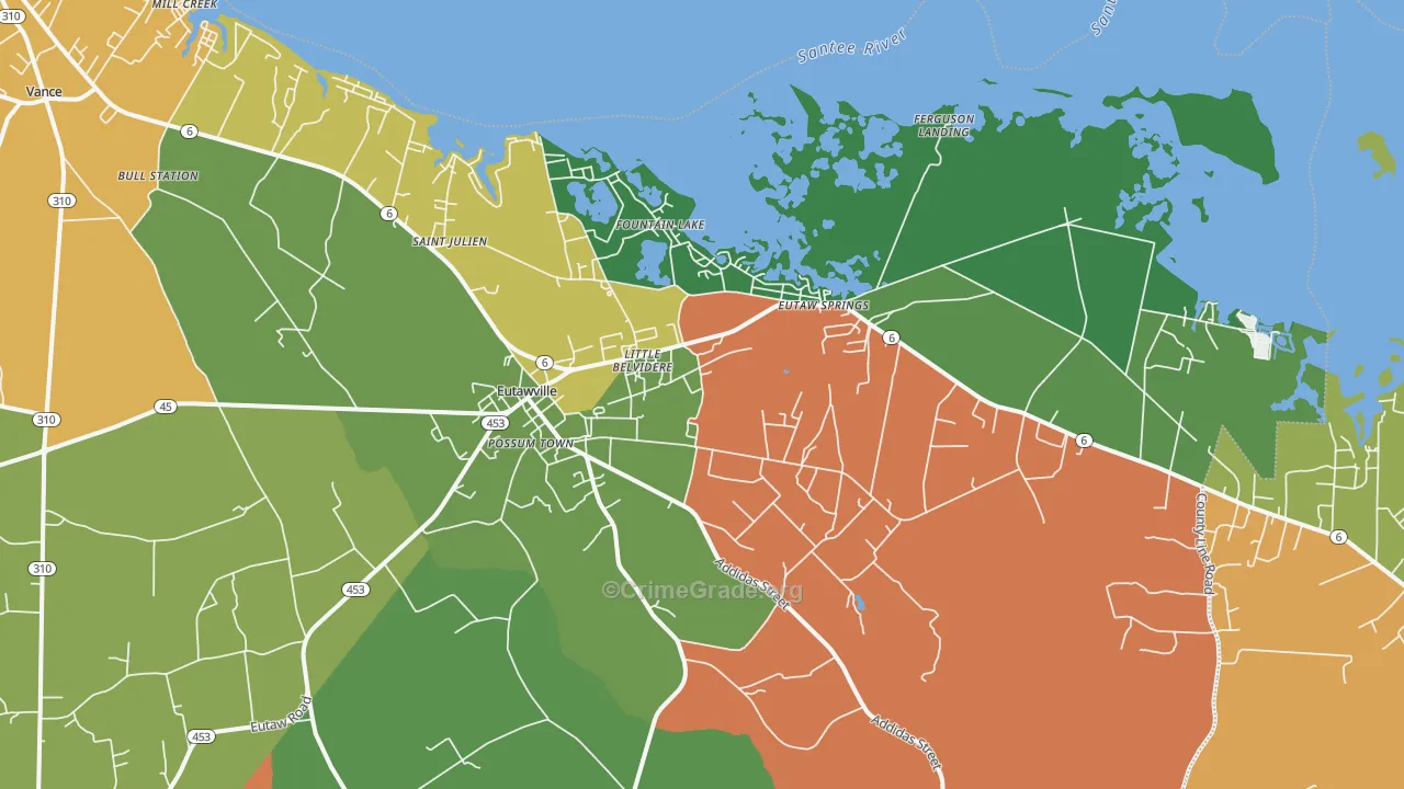 29048, SC Map of Drug-Related Crime Rates