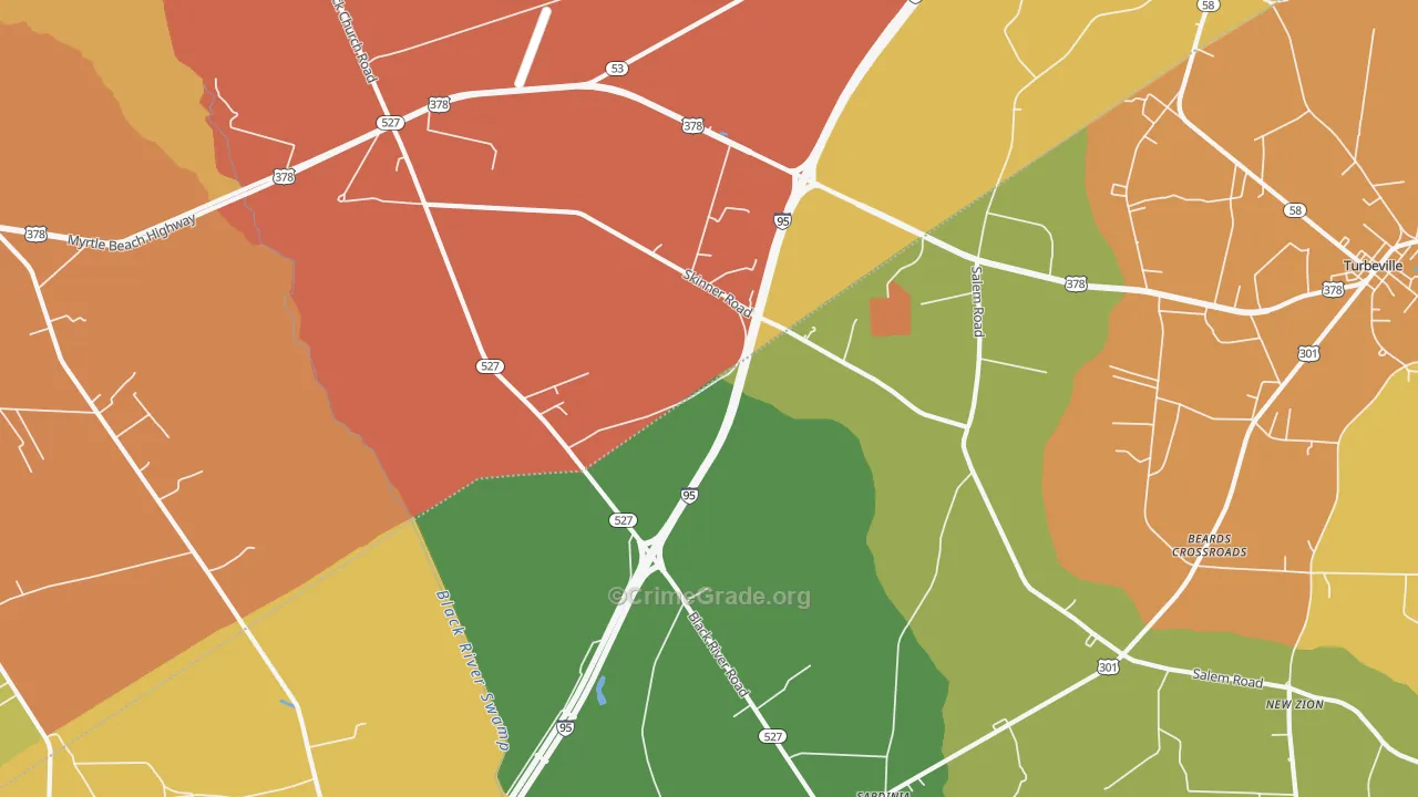 29051, SC Map of Drug-Related Crime Rates