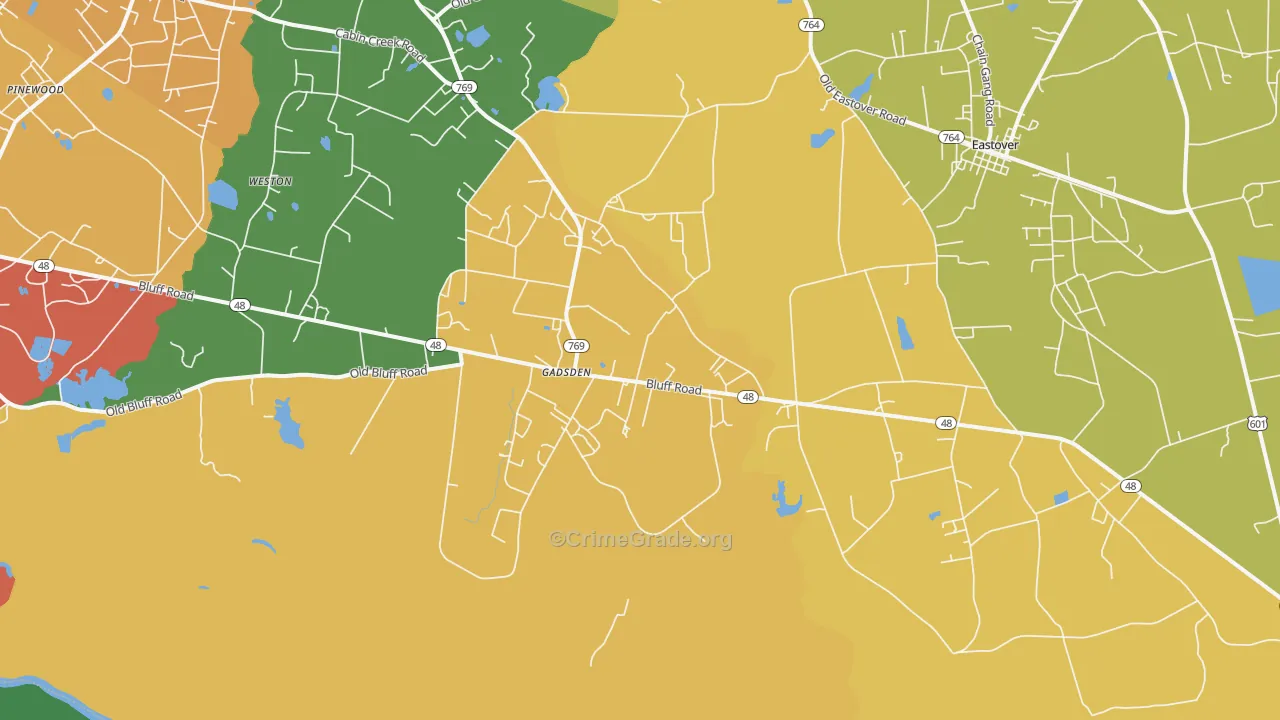 29052, SC Map of Drug-Related Crime Rates