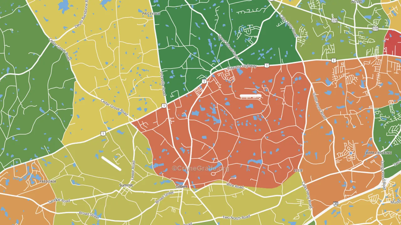 29054, SC Map of Drug-Related Crime Rates