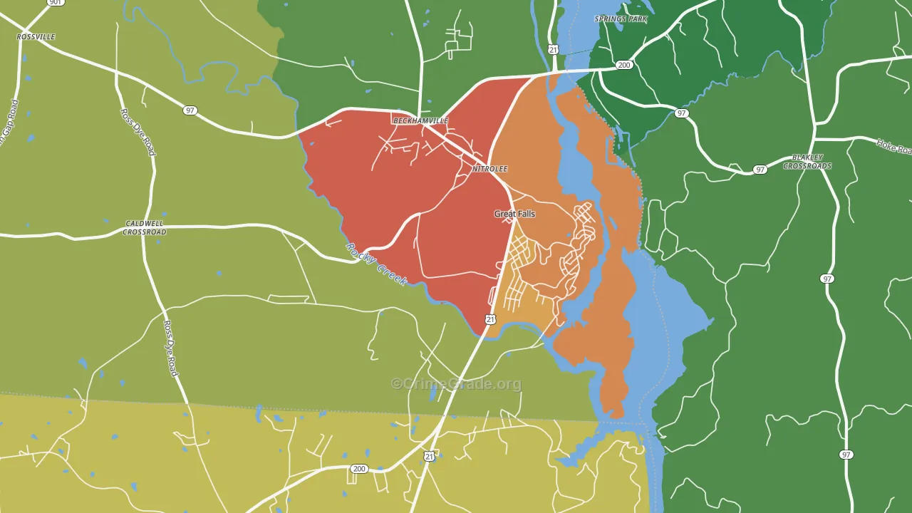 29055, SC Map of Drug-Related Crime Rates