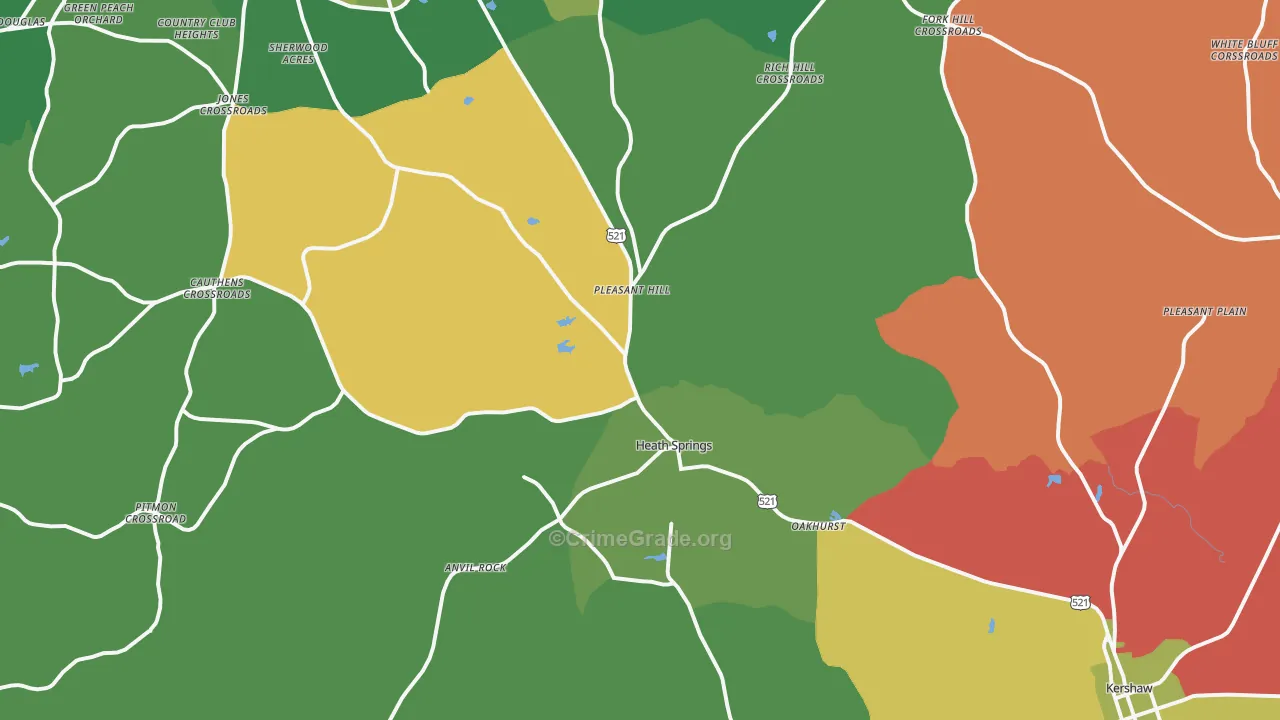 29058, SC Map of Drug-Related Crime Rates