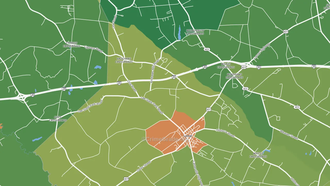 29069, SC Map of Drug-Related Crime Rates