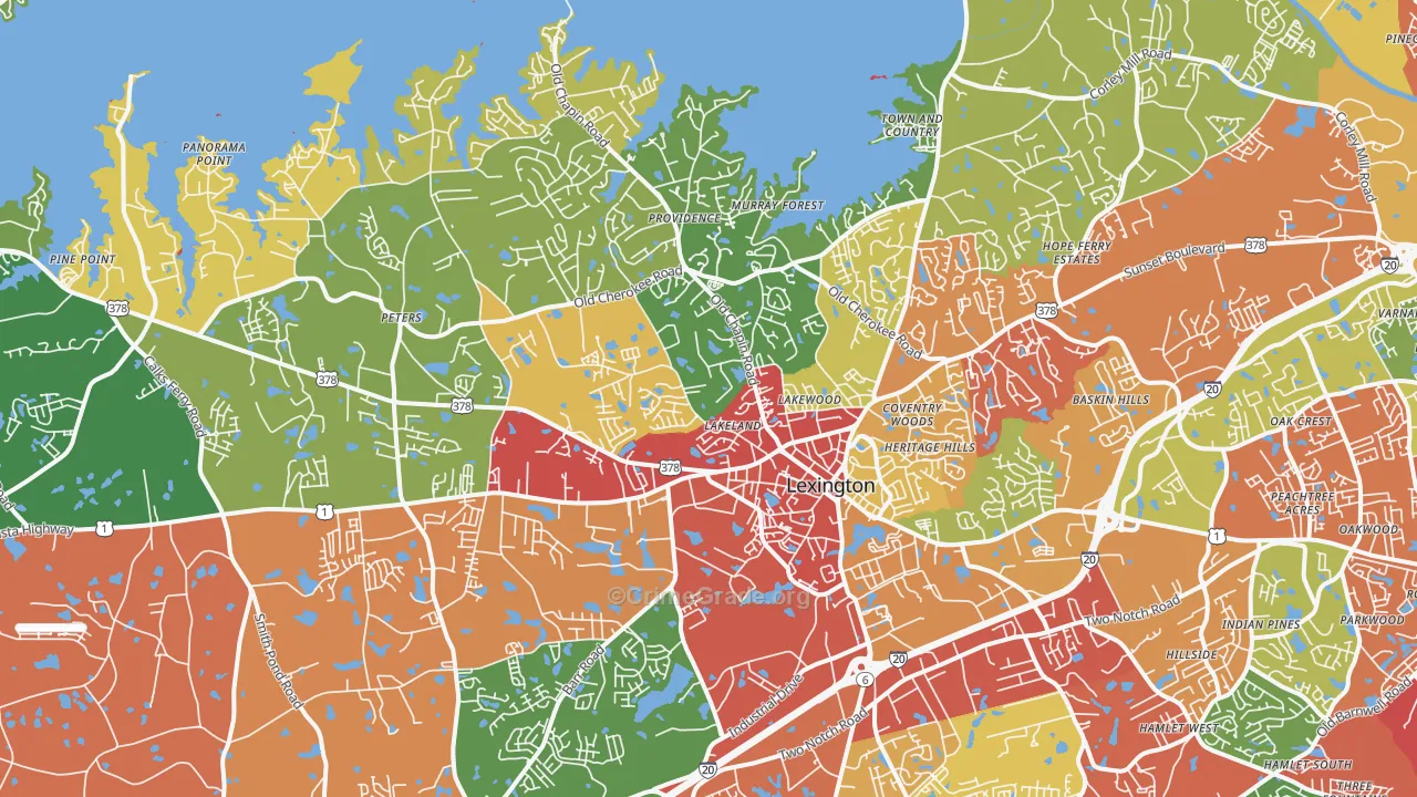 29072, SC Map of Drug-Related Crime Rates