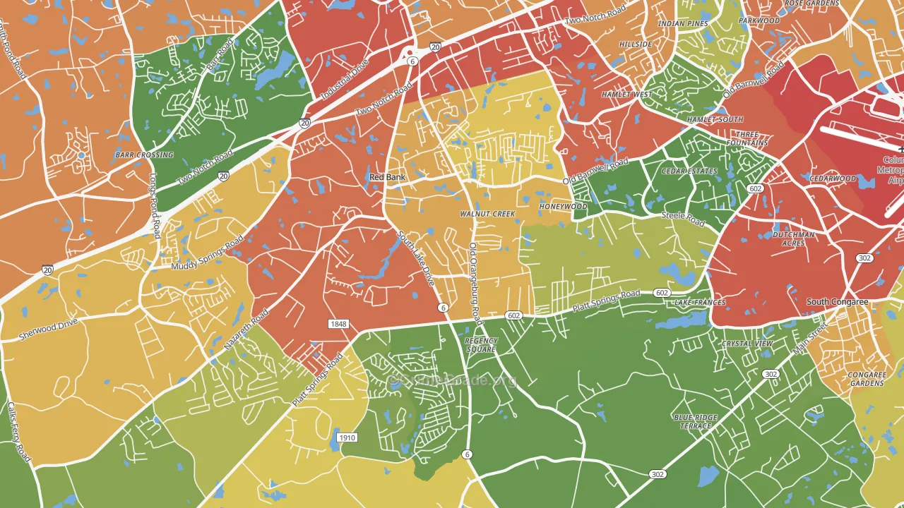 29073, SC Map of Drug-Related Crime Rates