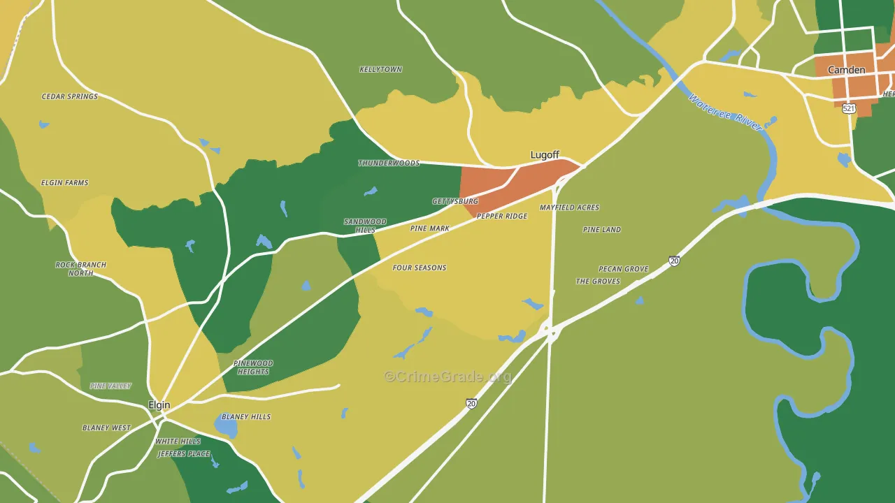 29078, SC Map of Drug-Related Crime Rates