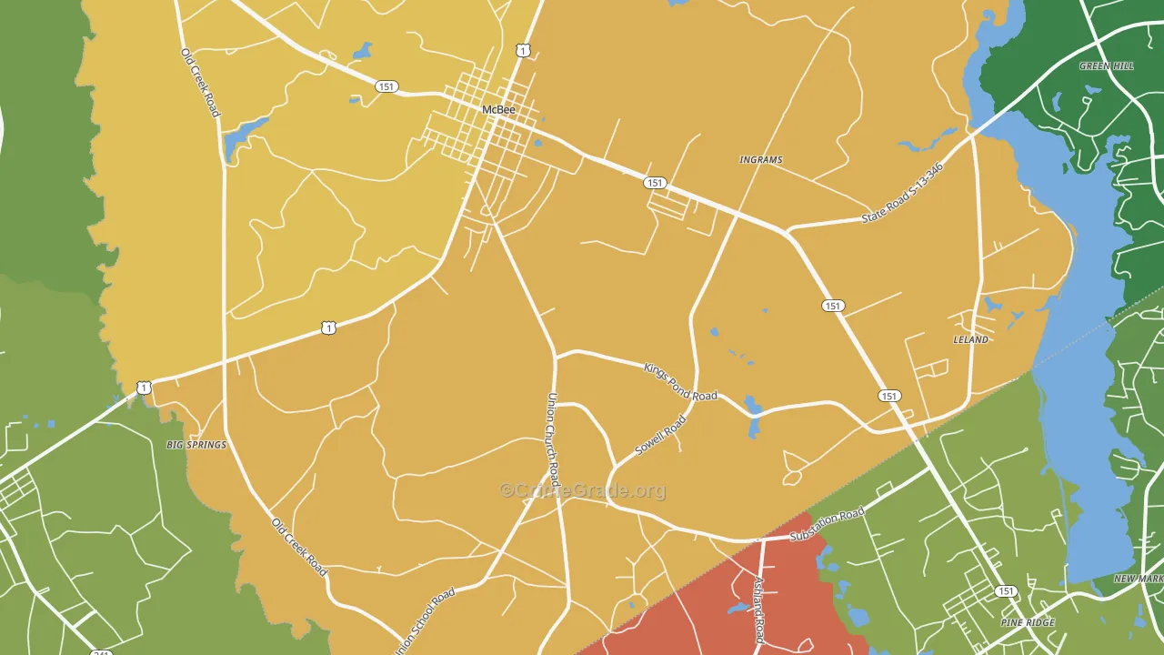 29101, SC Map of Drug-Related Crime Rates